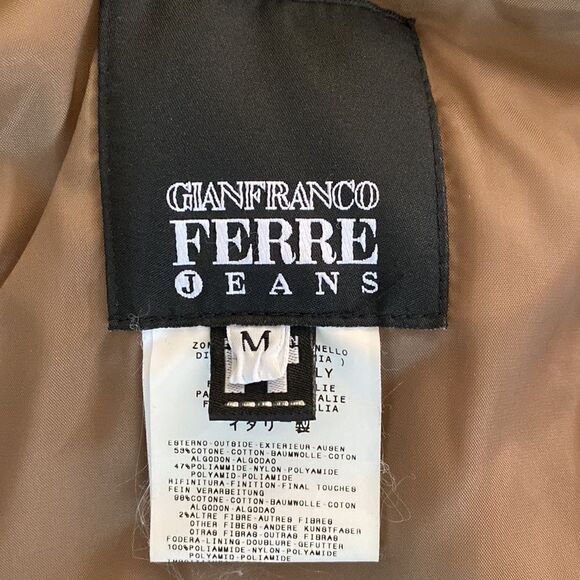 Gianfranco Ferre Aviator Bomber Jacket Removable Faux Fur Collar - Picture 13 of 14